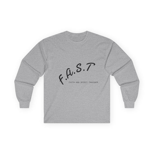 F.A.S.T. Long Sleeve Tee — Faith And Spirit Together Minimalist Graphic Shirt